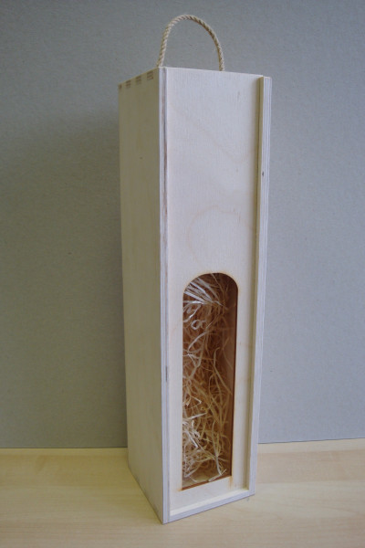 Drevená debnička na jednu fľašu